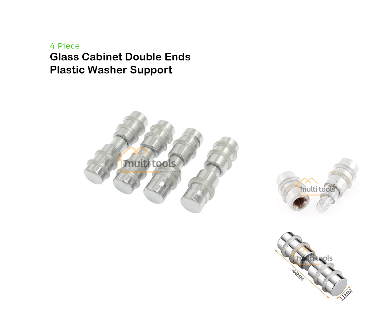 4 Pecs Glass Cabinet Double Ends Plastic Washer Support